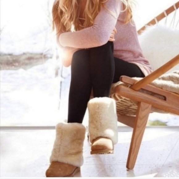 Ugg Maylin #1006011 Sheepskin Sherpa Suede Fur Boots Designer Luxury Winter #191 - Picture 1 of 13